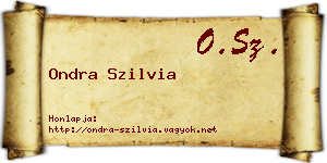 Ondra Szilvia névjegykártya