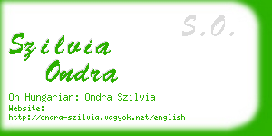 szilvia ondra business card